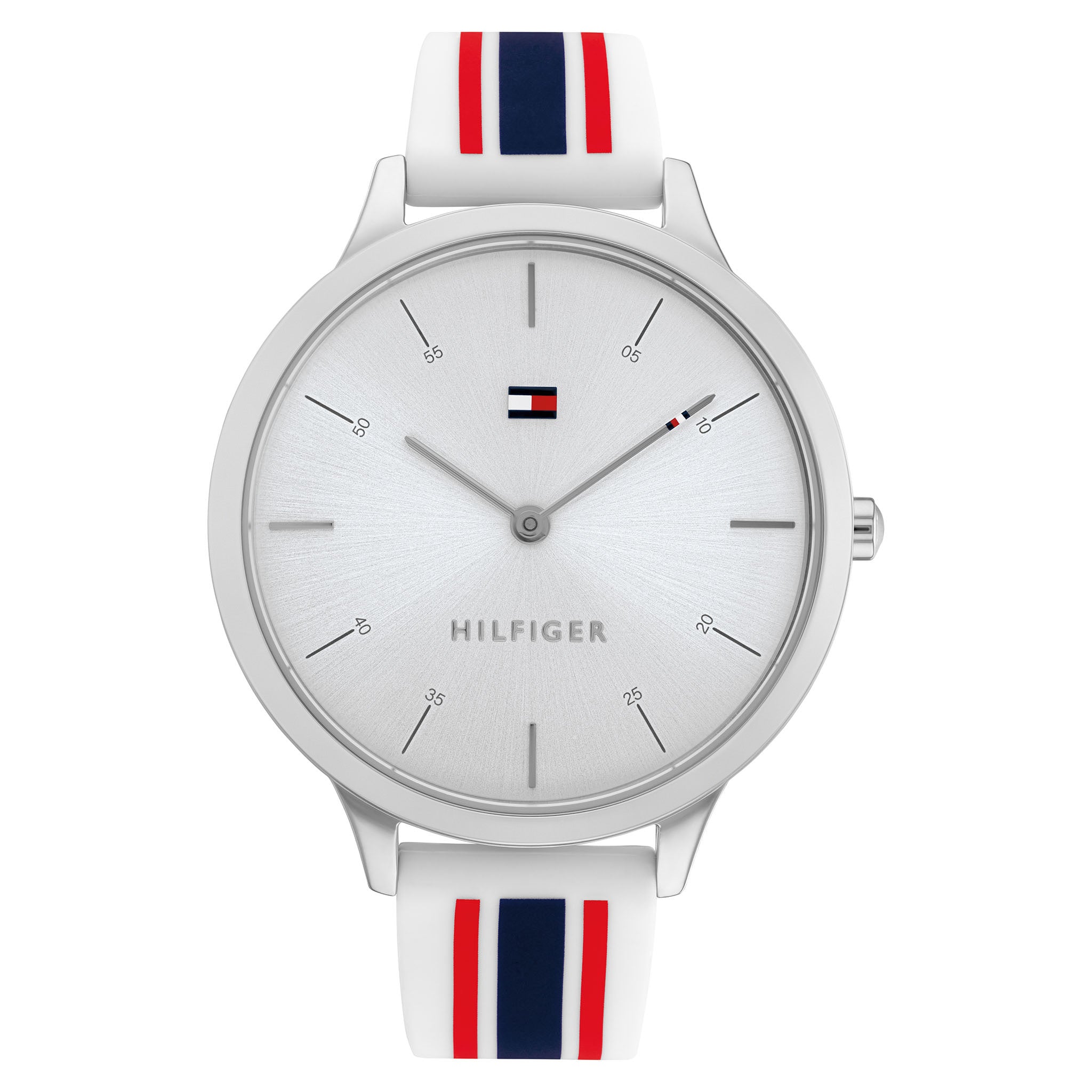 Tommy hilfiger women's 1781271 stainless steel watch on sale with white silicone band