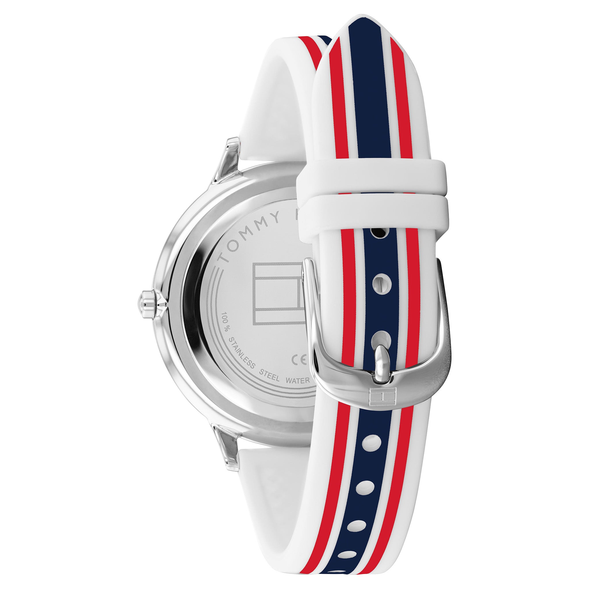 Tommy Hilfiger Multiple-Colour Silicone Band Silver White Dial Women's Watch - 1782498