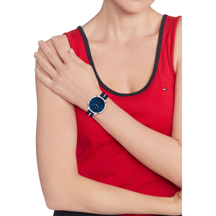 Tommy Hilfiger Silicone Band Navy Dial Women's Watch - 1782499