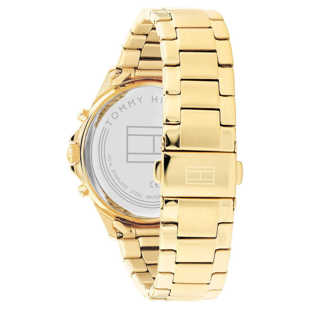 Tommy Hilfiger Gold Steel Black Dial Women's Multi-function Watch - 1782504