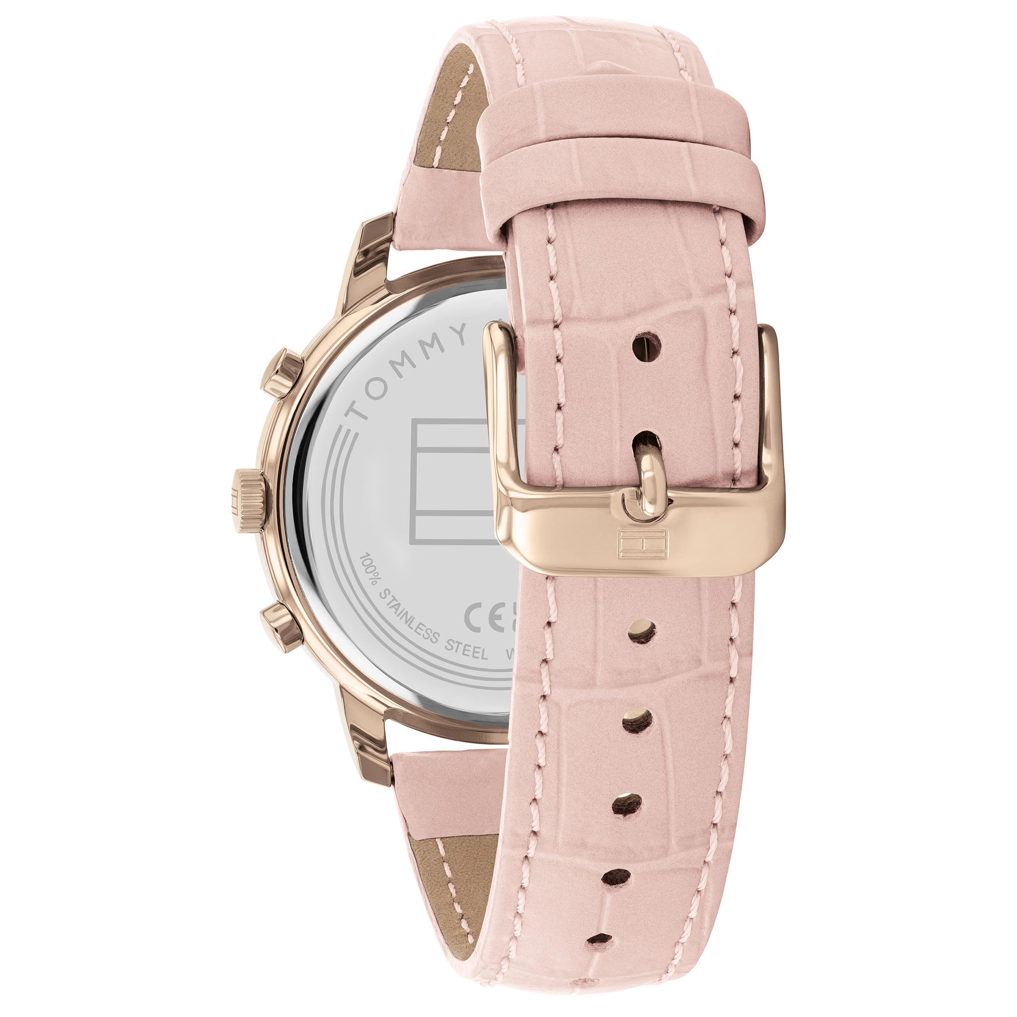 Tommy Hilfiger Blush Leather Band Carnation Gold Dial Multi-Function Women's Watch - 1782522