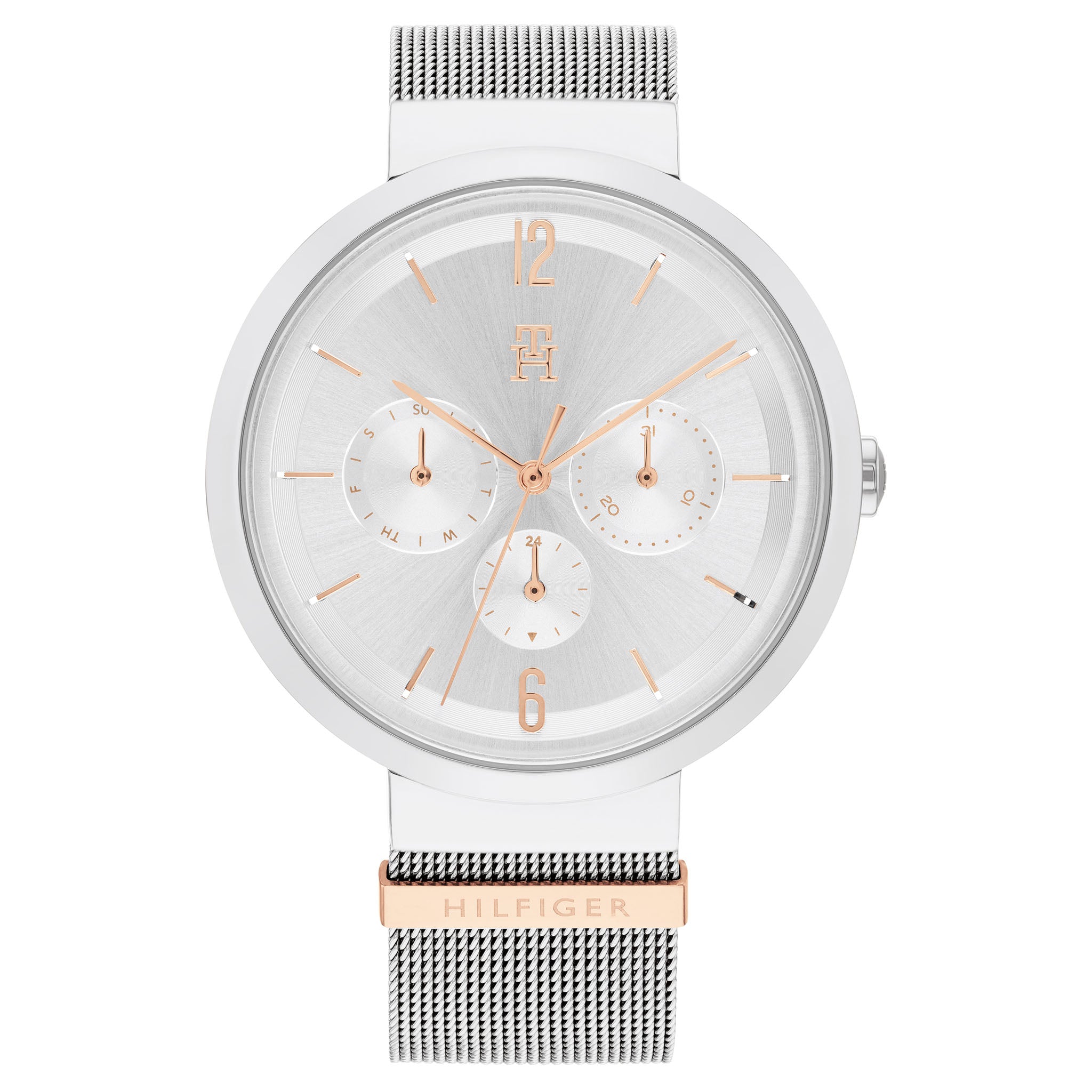 Tommy Hilfiger Silver Steel Silver White Dial Women's Watch - 1782537