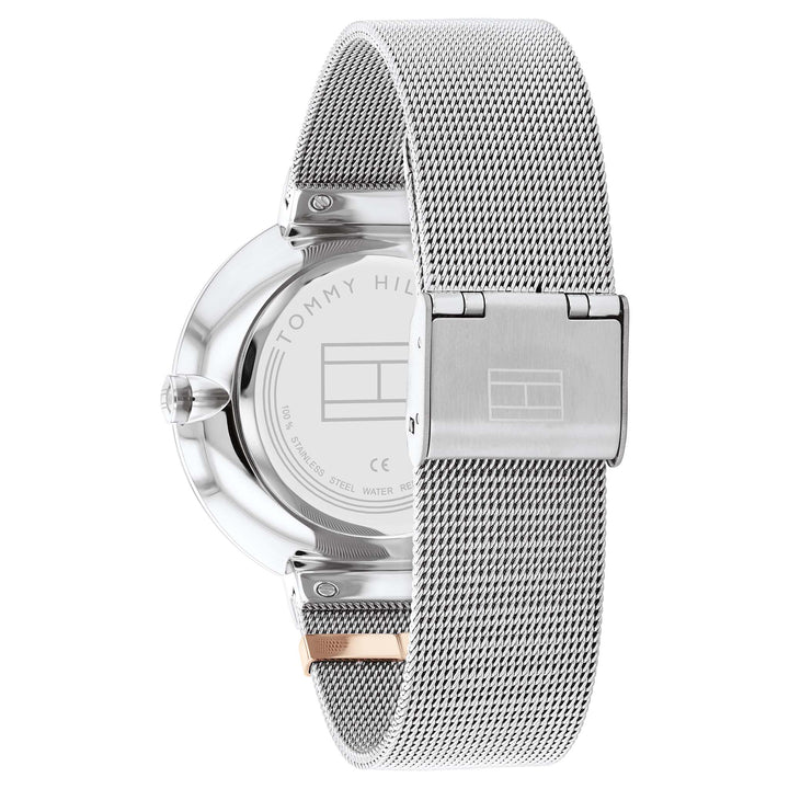 Tommy Hilfiger Silver Steel Mesh Silver White Dial Women's Watch - 1782537
