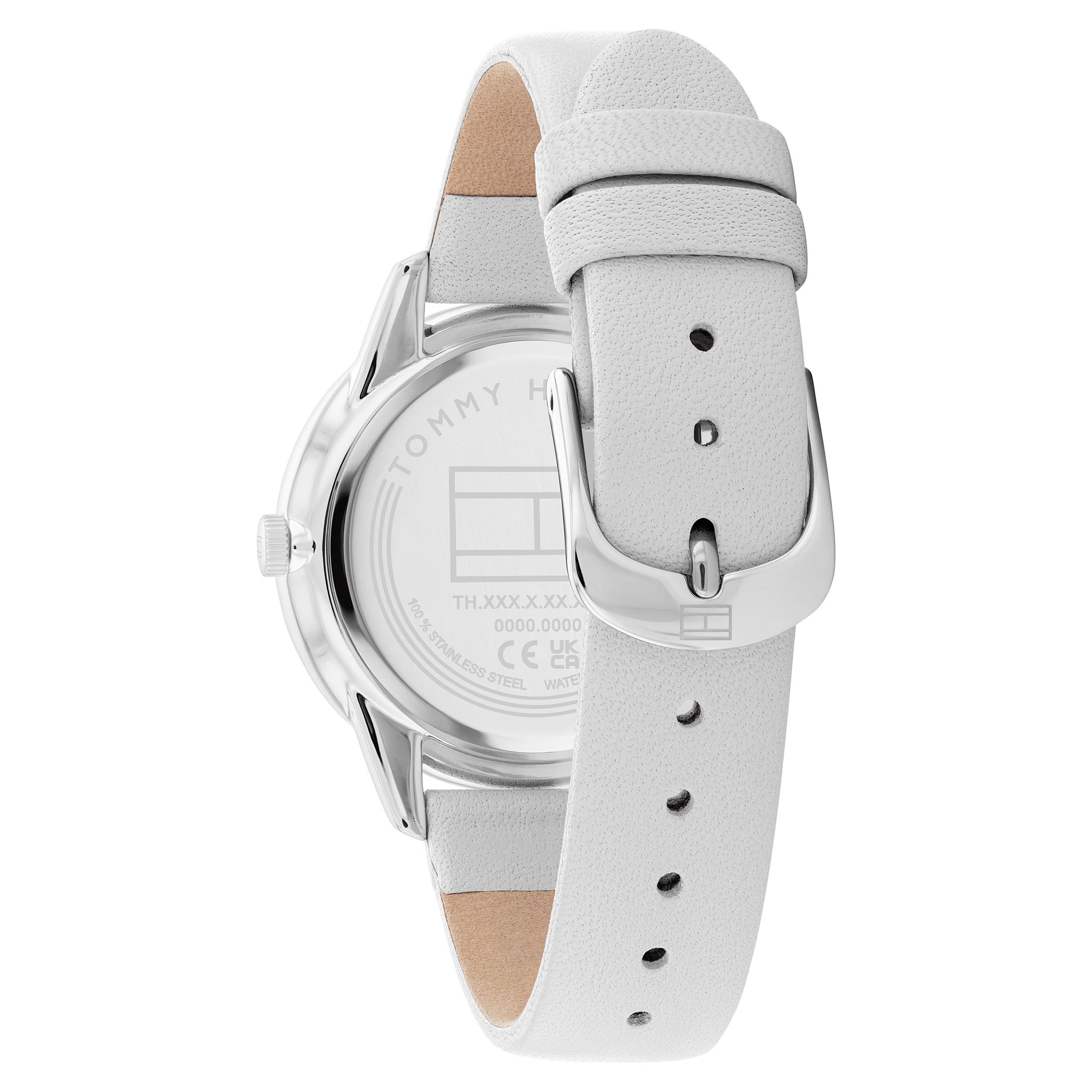 Tommy Hilfiger Light Grey Leather Silver Sunray Dial Women's Watch - 1782542