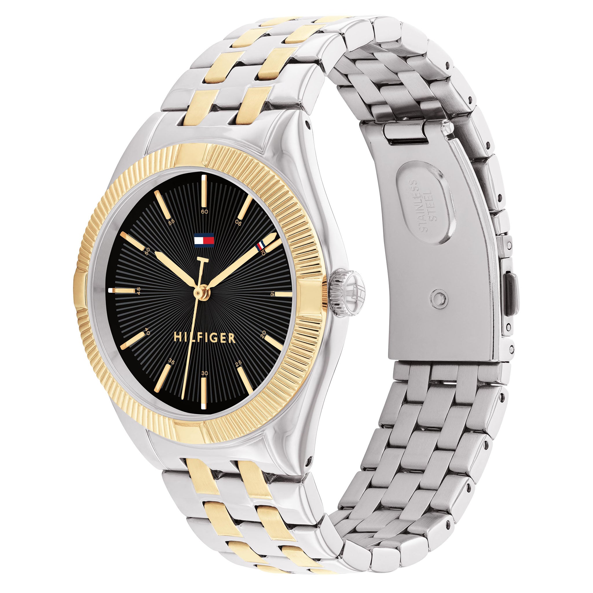 Tommy Hilfiger Two-Tone Steel Black Dial Women's Watch - 1782549