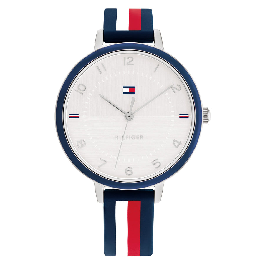 Tommy Hilfiger Multi-Colour Silicone White Dial Slim Women's Watch - 1782584