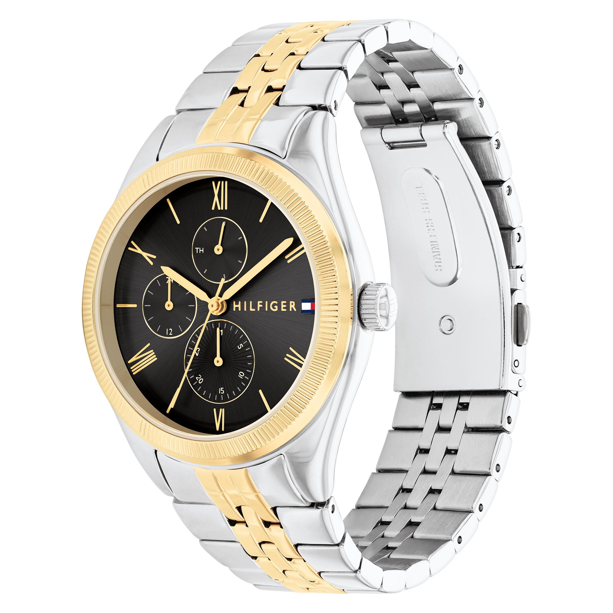 Tommy Hilfiger Two-Tone Steel Black Dial Multi-function Women's Watch - 1782591