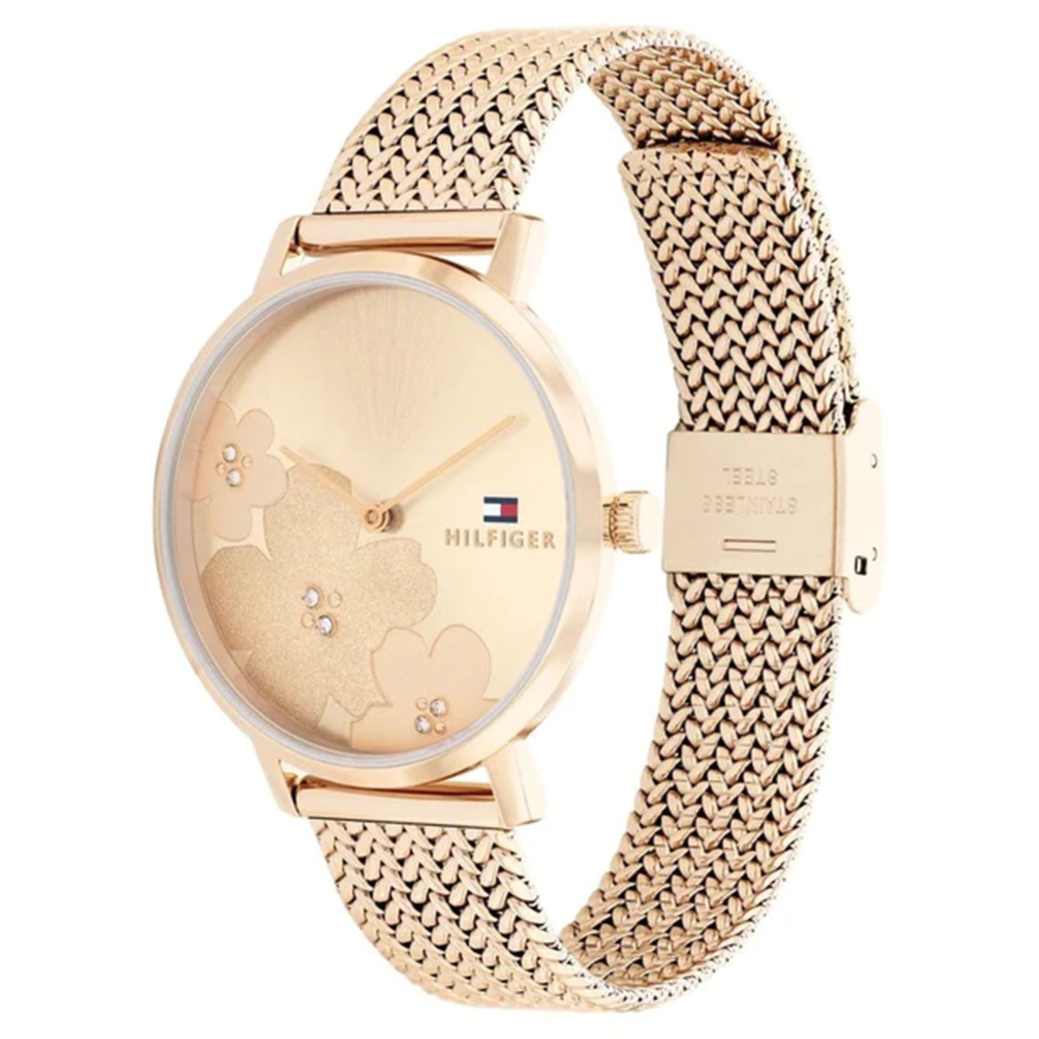 Tommy Hilfiger Carnation Gold Steel Mesh Slim Women's Watch - 1782603