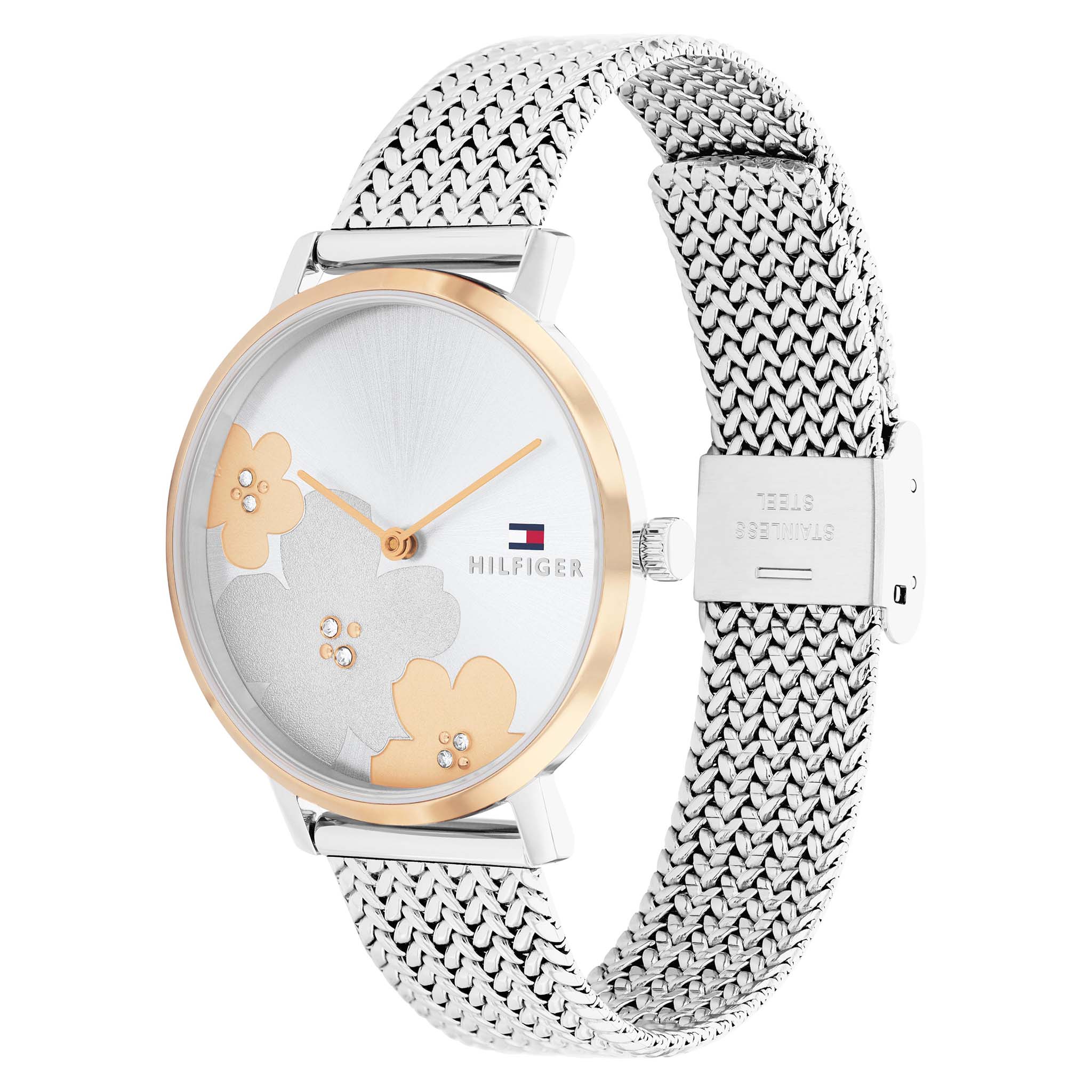 Tommy Hilfiger Steel Mesh Silver Dial Slim Women's Watch - 1782604