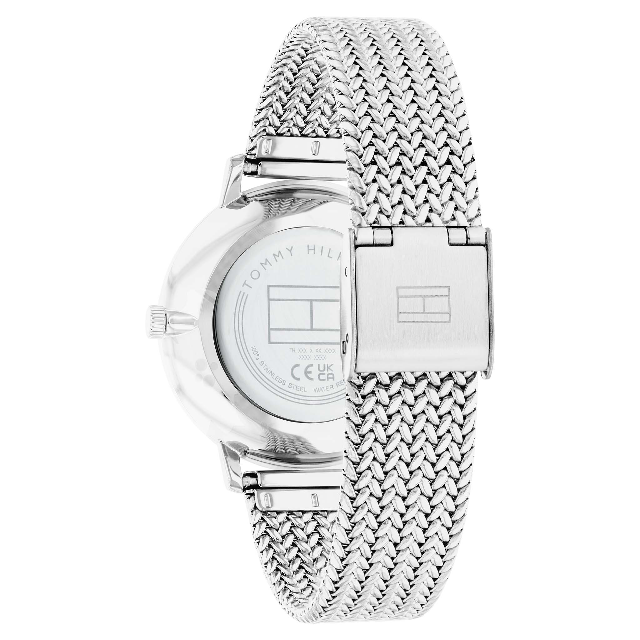 Tommy Hilfiger Steel Mesh Silver Dial Slim Women's Watch - 1782604