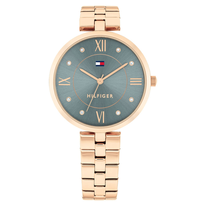 Tommy Hilfiger Gold Steel Light Blue Dial Women's Watch - 1782686