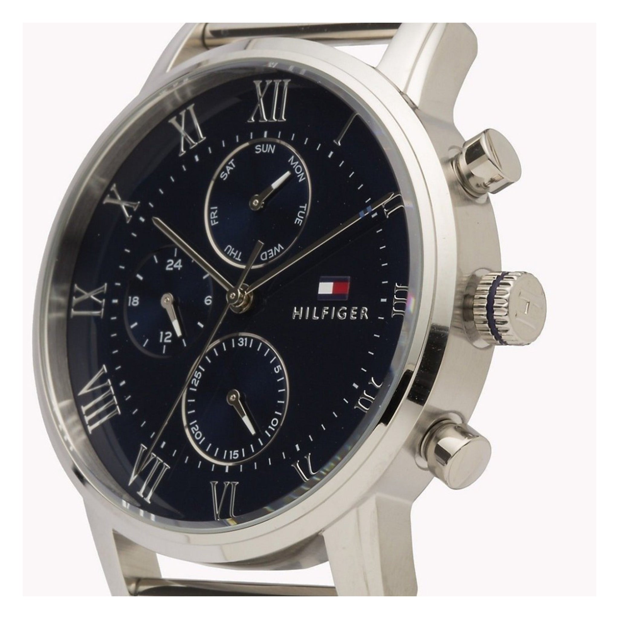 Tommy Hilfiger Stainless Steel Mesh Blue Dial Men's Multi-function Watch - 1791398