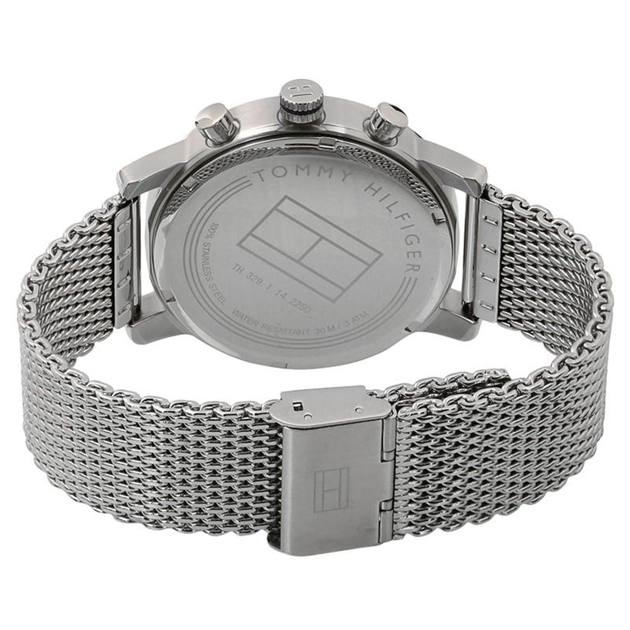 Tommy Hilfiger Stainless Steel Mesh Blue Dial Men's Multi-function Watch - 1791398