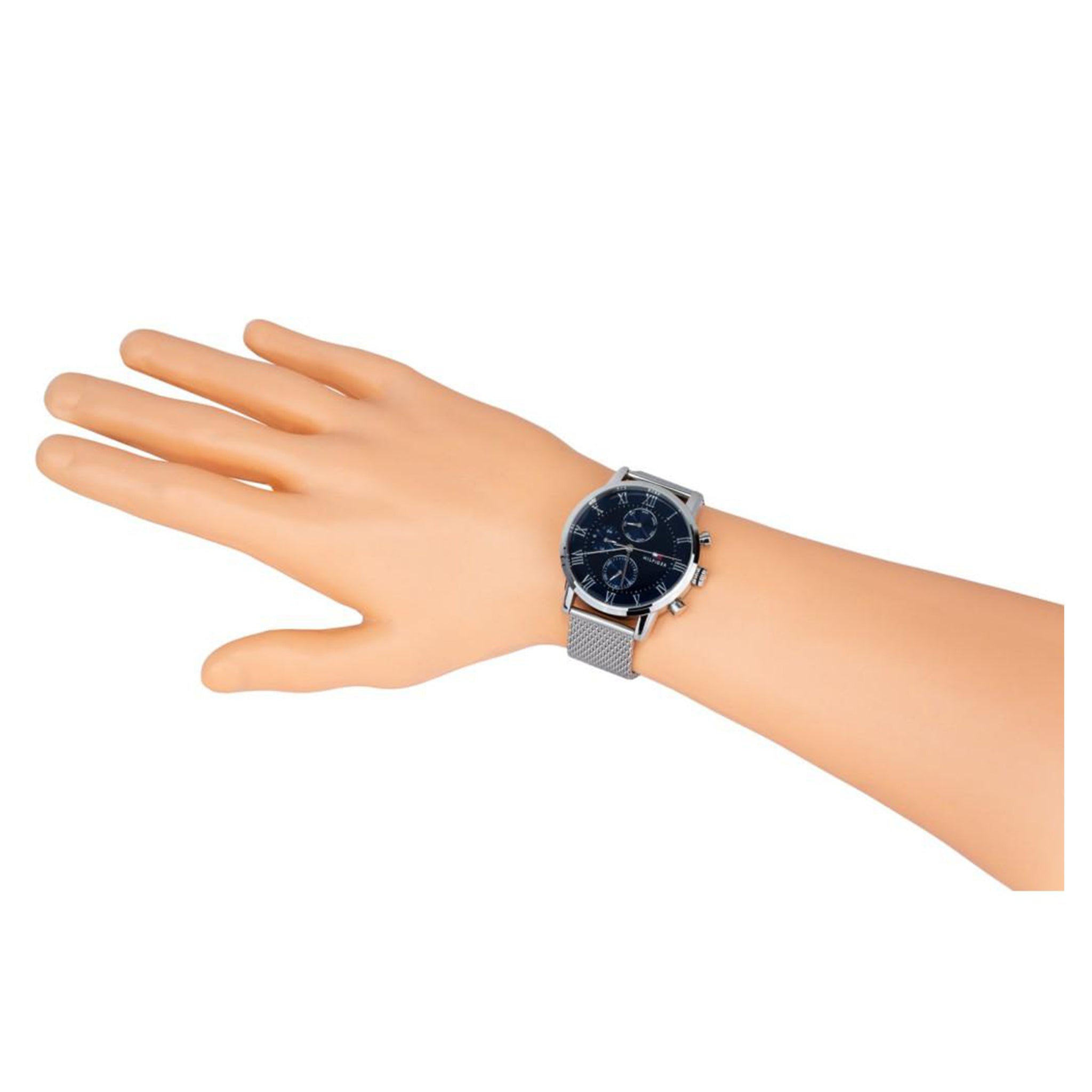 Tommy Hilfiger Stainless Steel Mesh Blue Dial Men's Multi-function Watch - 1791398