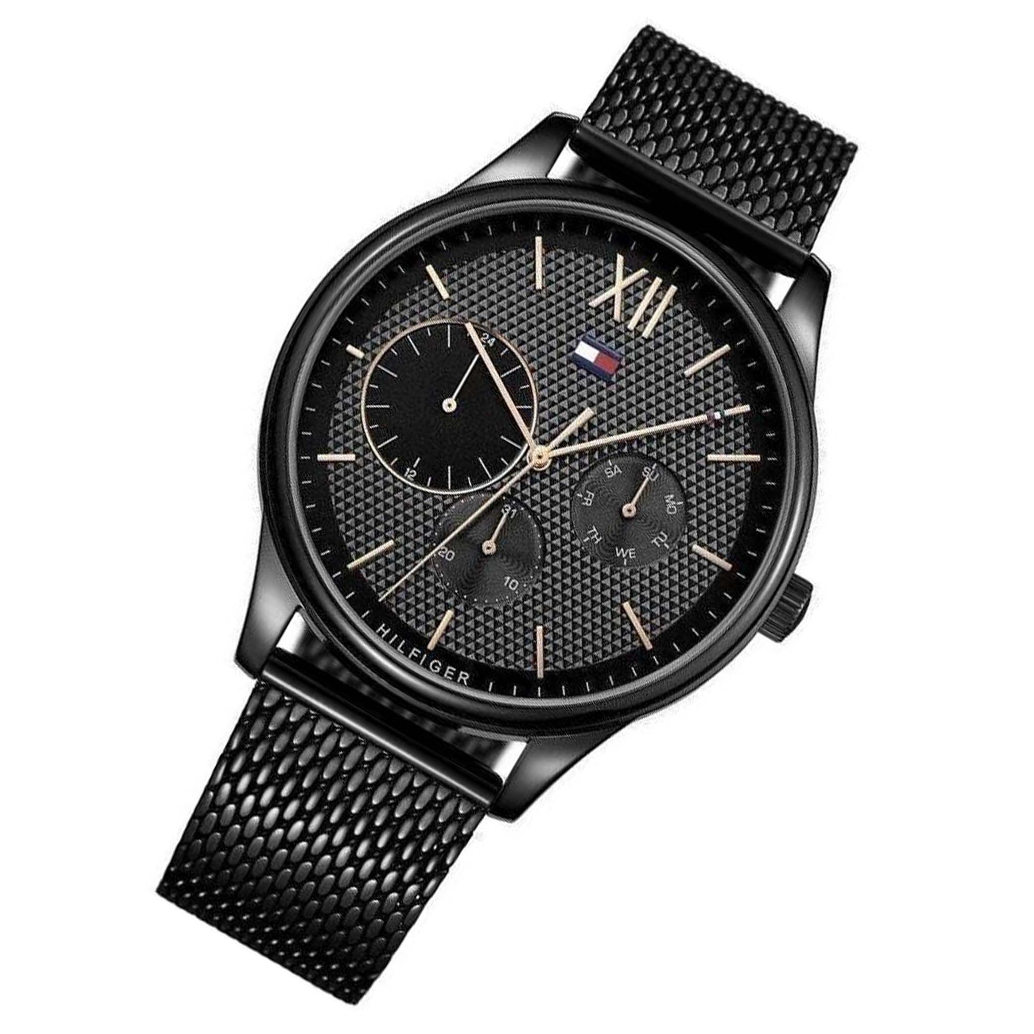 Tommy Hilfiger Black Mesh Men's Multi-function Watch - 1791420