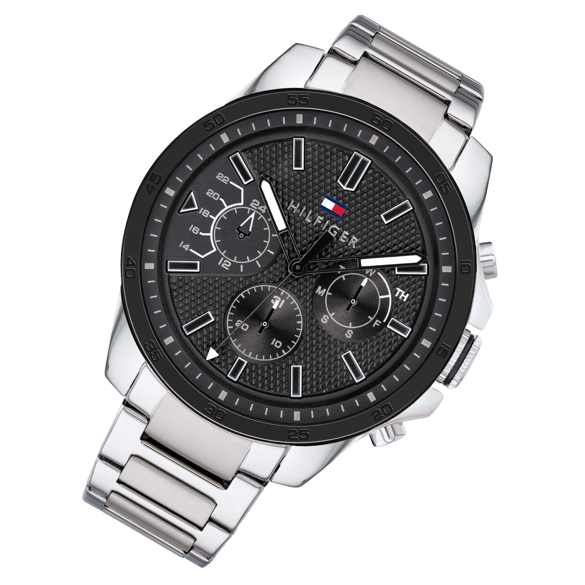 Tommy Hilfiger Stainless Steel Black Dial Men's Multi-function Watch - 1791564