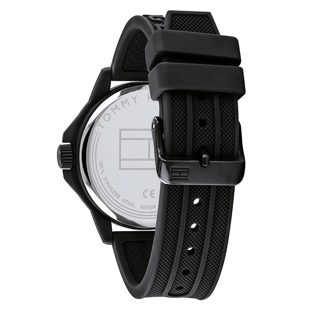 Tommy Hilfiger Sneaker Men's Black Silicone Watch - 1791624