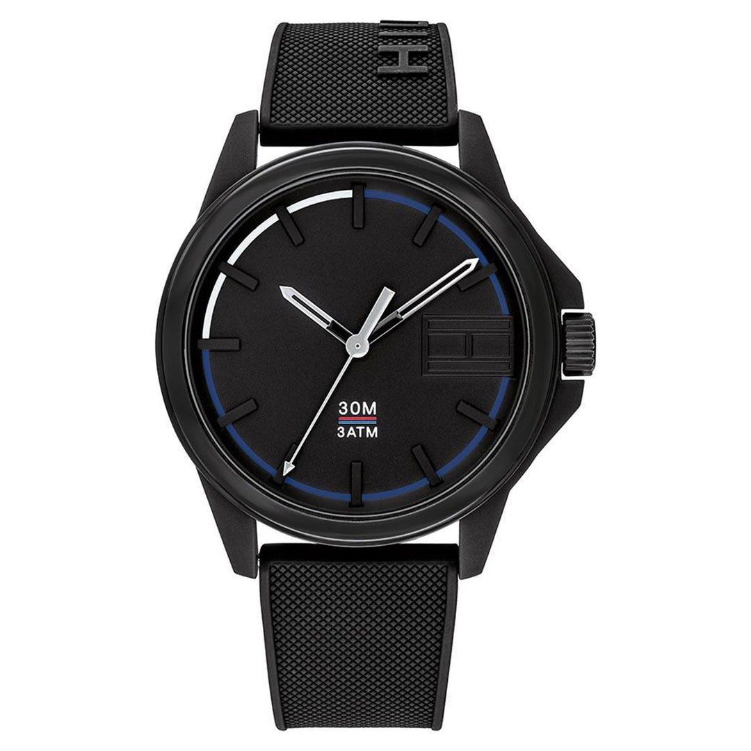 Tommy Hilfiger Sneaker Men's Black Silicone Watch - 1791624