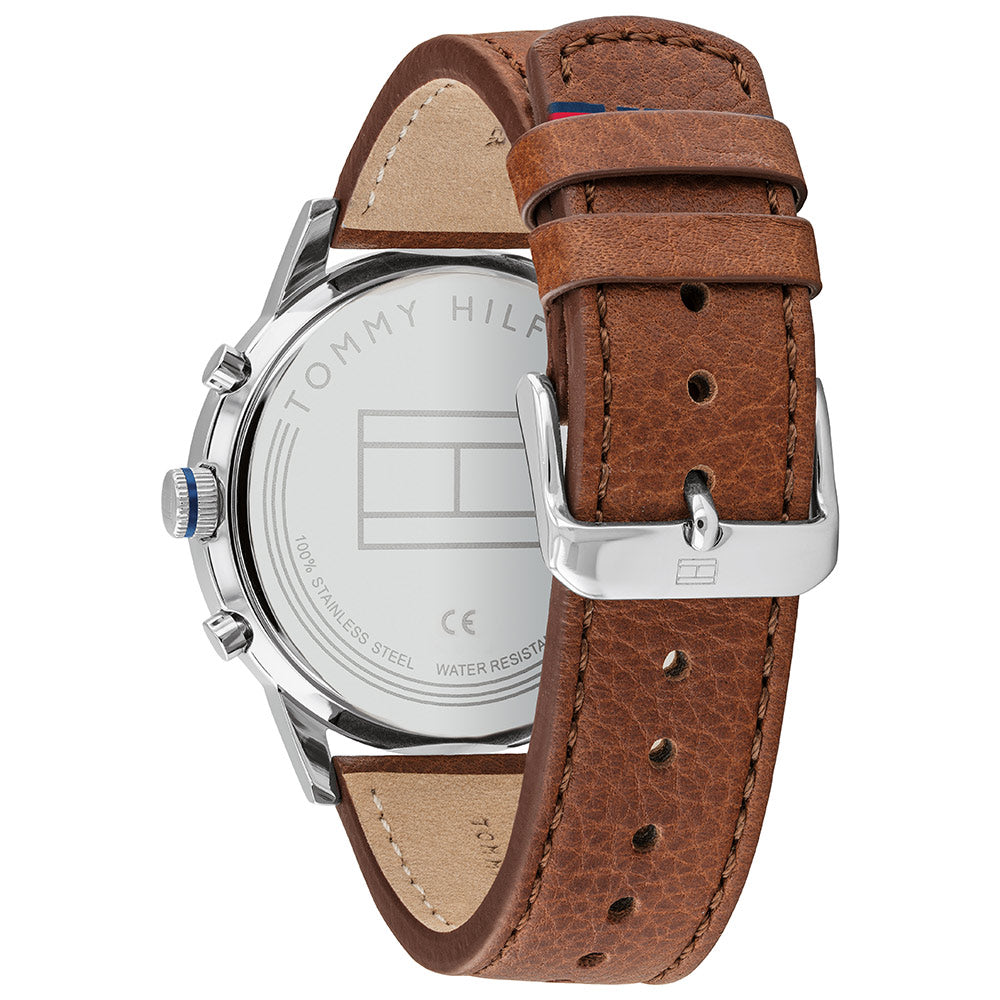 Tommy Hilfiger Multi-function Light Brown Leather Men's Watch - 1791629