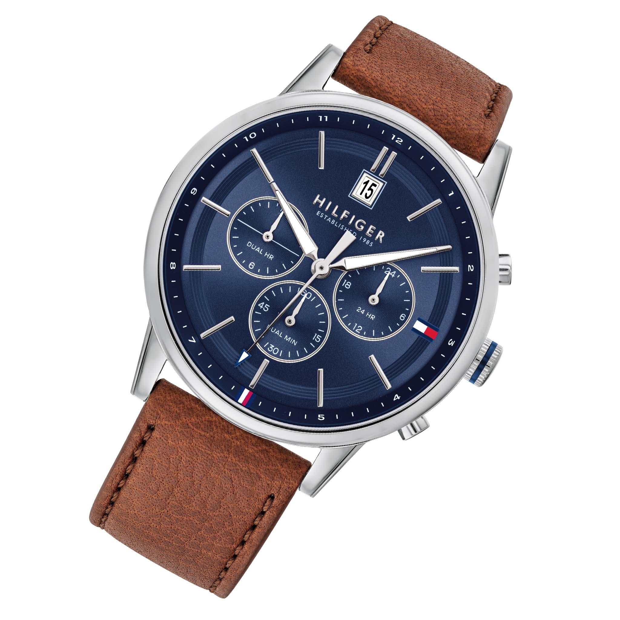Tommy Hilfiger Multi-function Light Brown Leather Men's Watch - 1791629