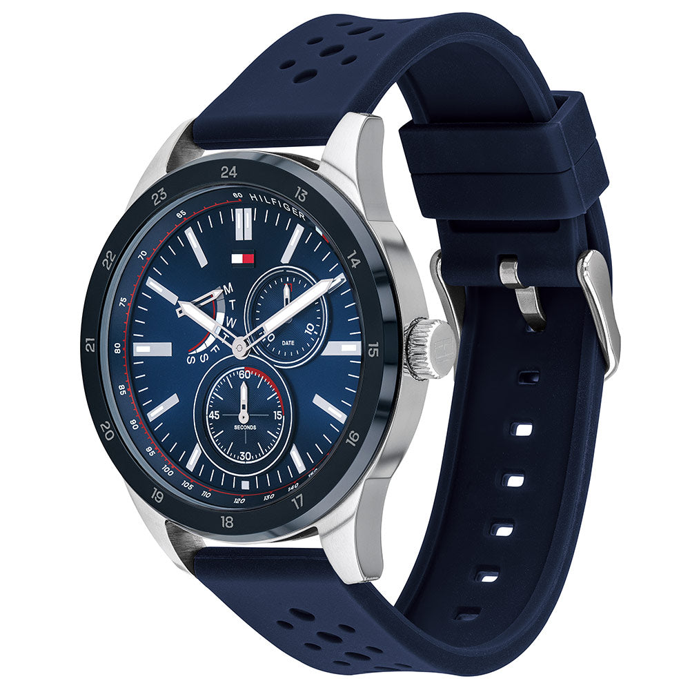 Tommy Hilfiger Multi-function Blue Silicone Men's Watch - 1791635