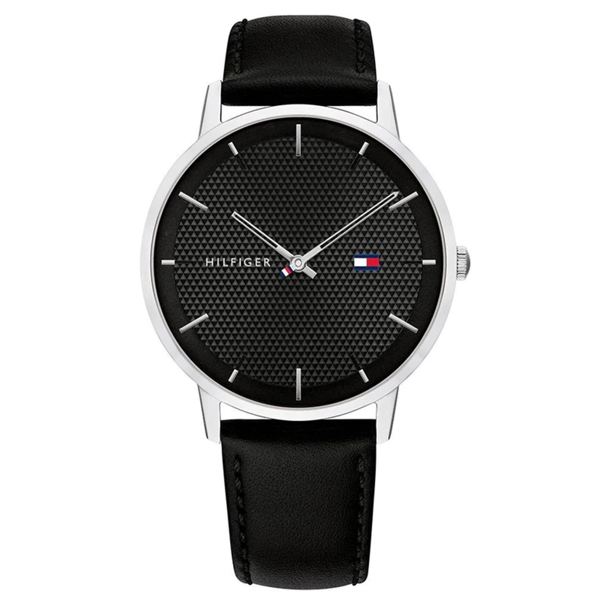 Tommy Hilfiger Black Leather Men's Watch - 1791651