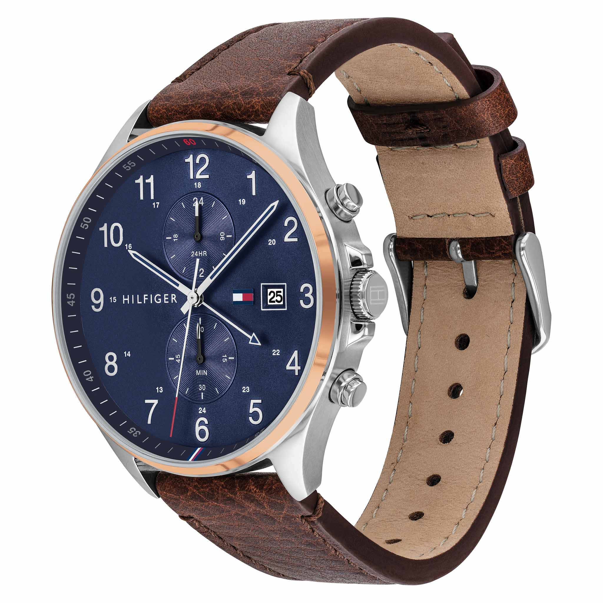 Tommy Hilfiger Dark Brown Leather Men's Multi-function Watch - 1791712