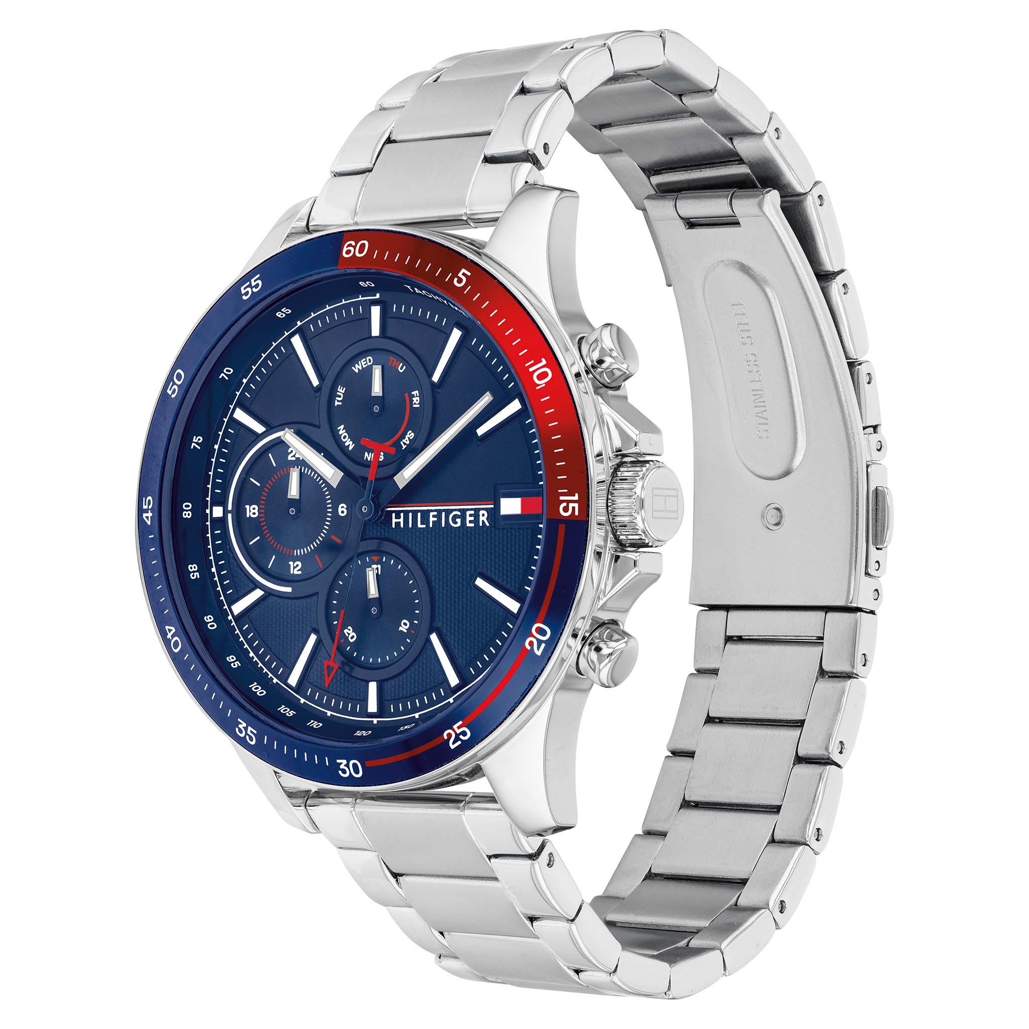 Tommy Hilfiger Stainless Steel Blue Dial Multi-function Men's Watch - 1791718