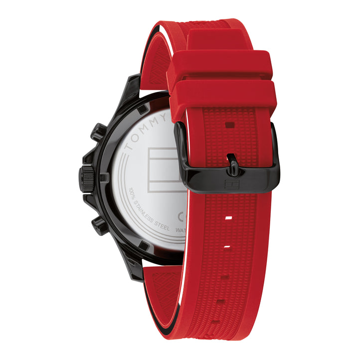 Tommy Hilfiger Red Silicone Band Men's Multi-function Watch - 1791722
