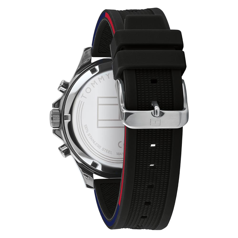 Tommy Hilfiger Black Silicone Multi-function Men's Watch - 1791724