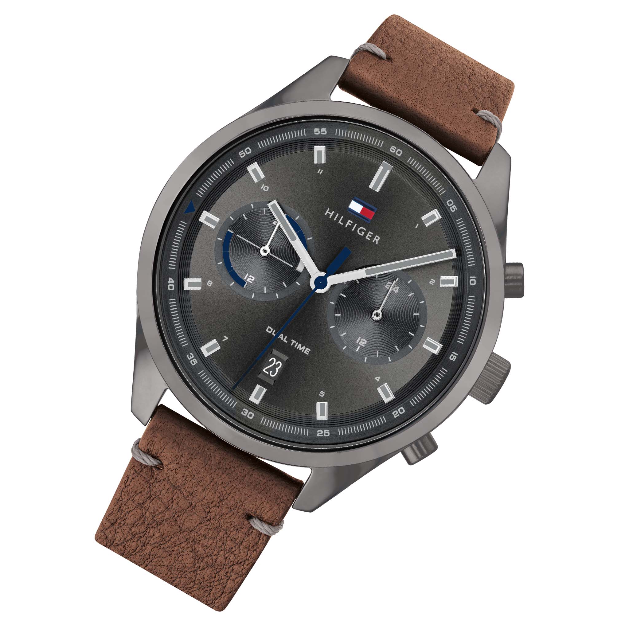 Tommy Hilfiger Brown Leather Men's Multi-function Watch - 1791730