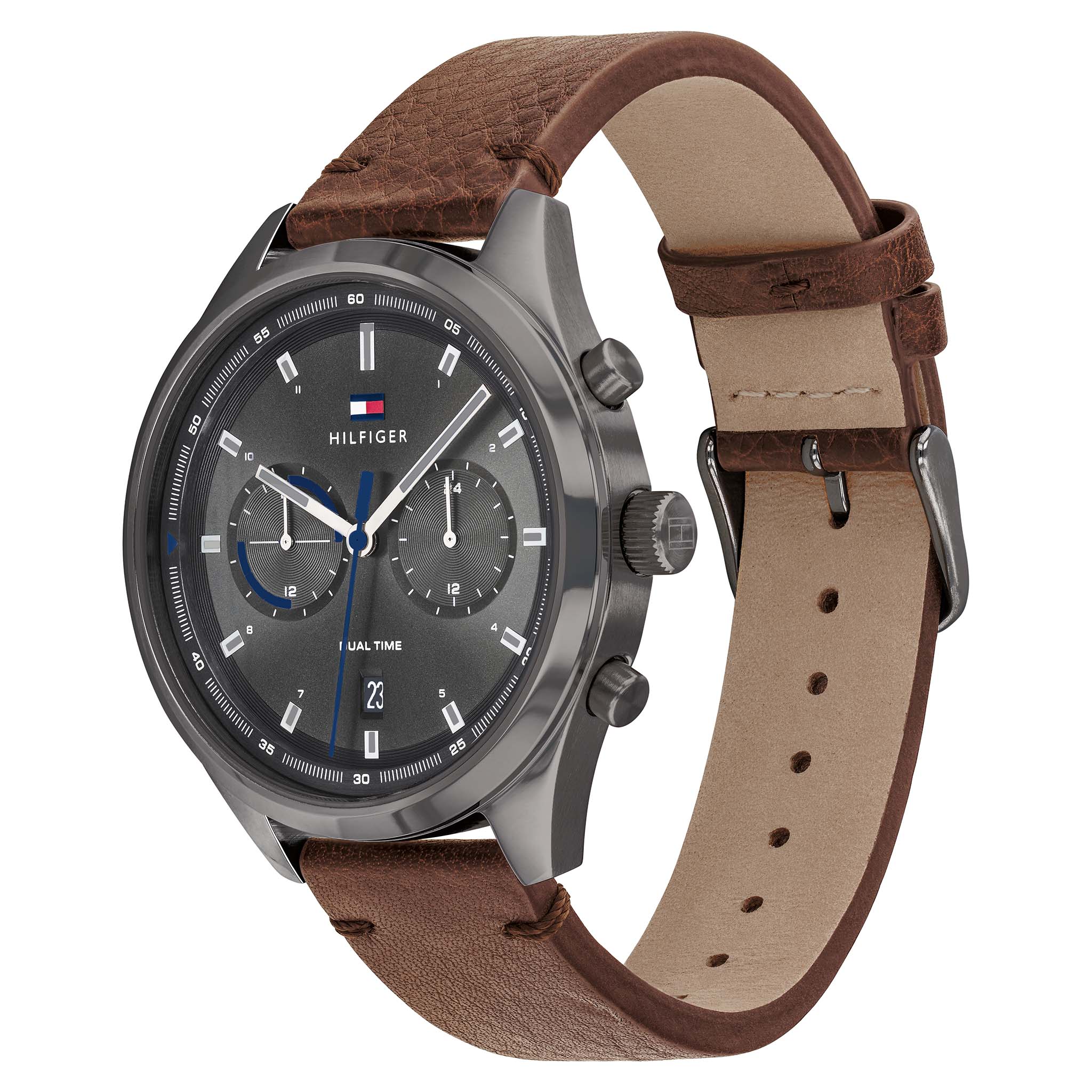 Tommy Hilfiger Brown Leather Men's Multi-function Watch - 1791730