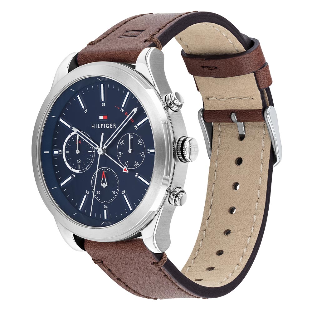 Tommy Hilfiger Dark Brown Leather Men's Multi-function Watch - 1791741