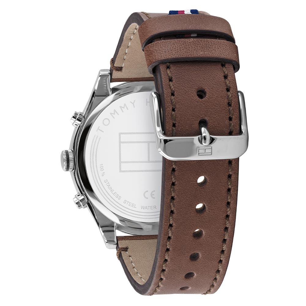 Tommy Hilfiger Dark Brown Leather Men's Multi-function Watch - 1791741