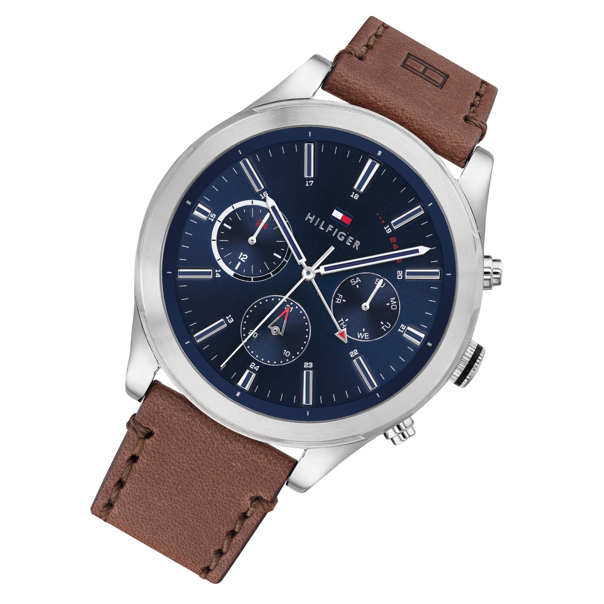 Tommy Hilfiger Dark Brown Leather Men's Multi-function Watch - 1791741