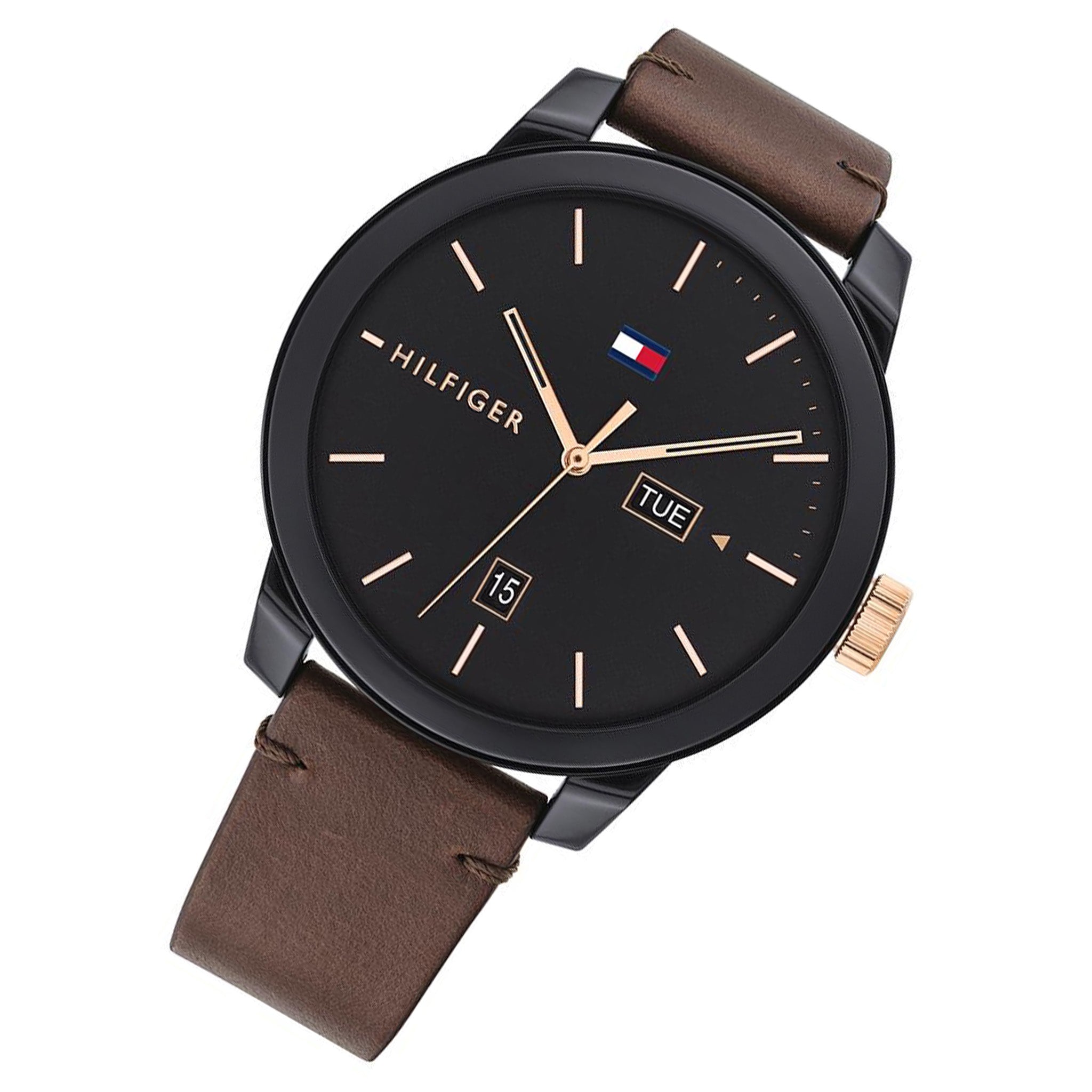 Tommy Hilfiger Denim Brown Leather Men's Watch - 1791748