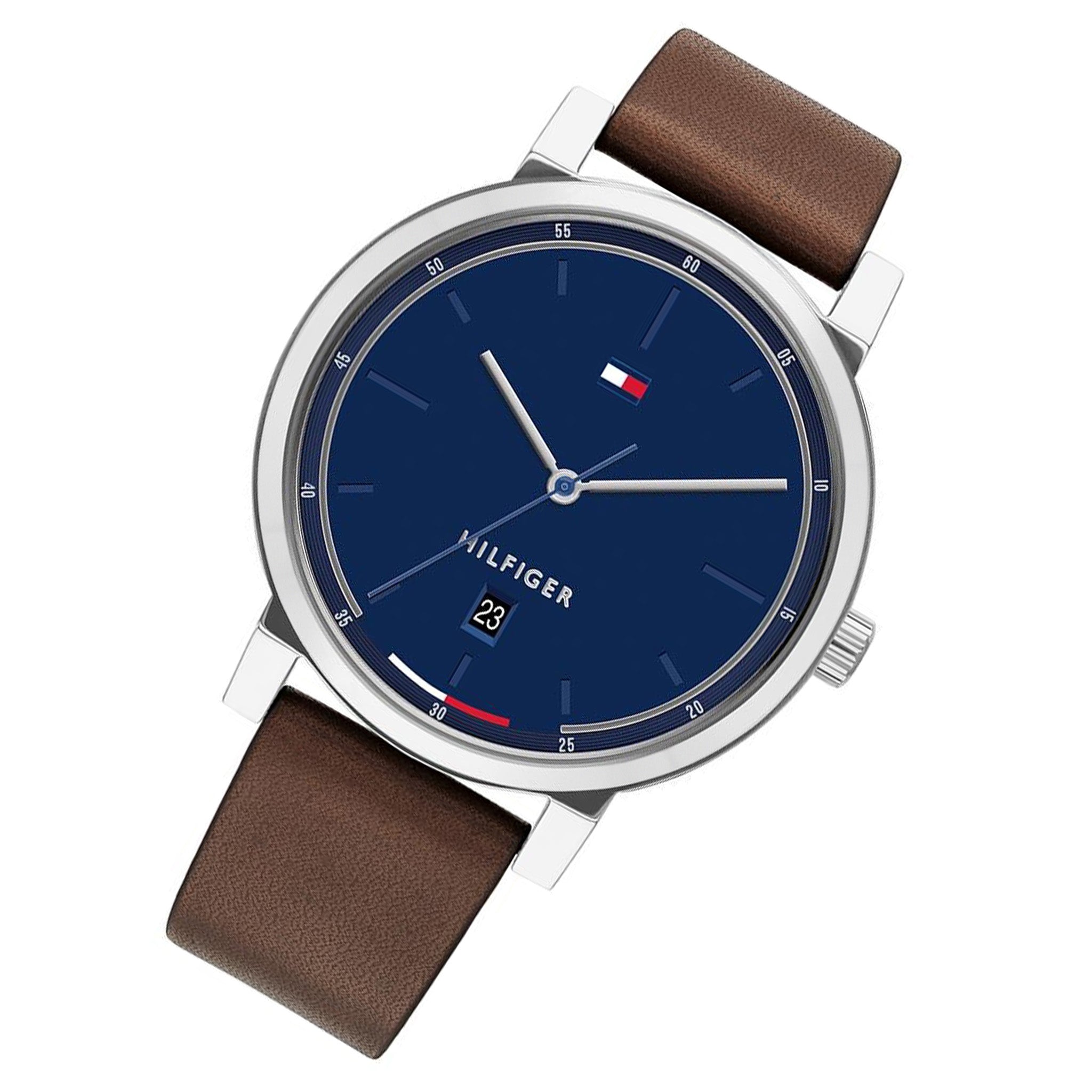 Tommy Hilfiger Brown Leather Men's Watch - 1791780