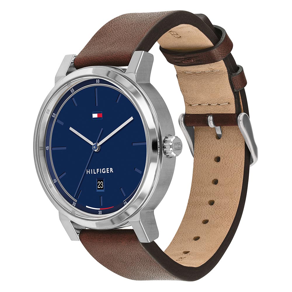 Tommy Hilfiger Brown Leather Men's Watch - 1791780