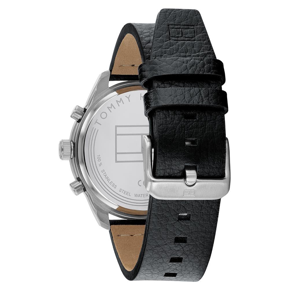 Tommy Hilfiger Patrick Black Leather Men's Multi-function Watch - 1791786