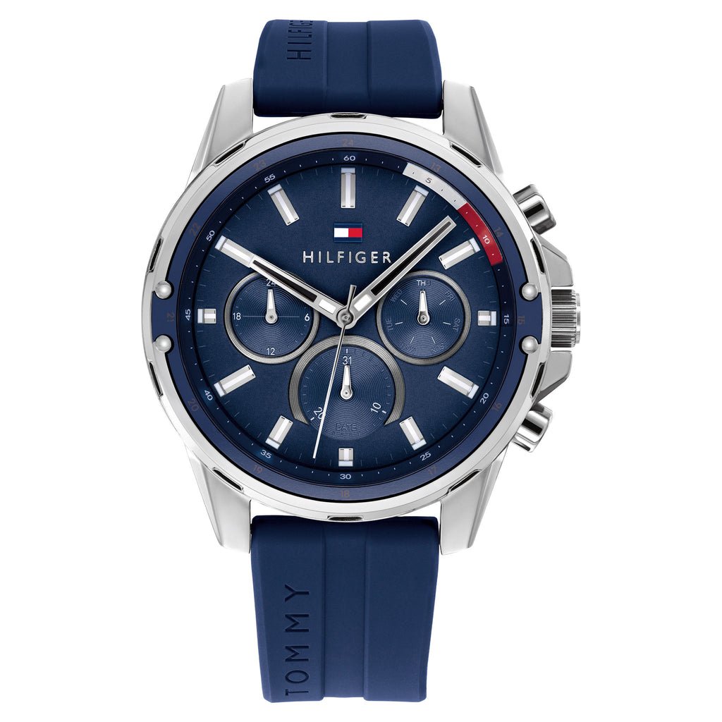 Tommy Hilfiger Mason Blue Silicone Band Men's Multi-function Watch