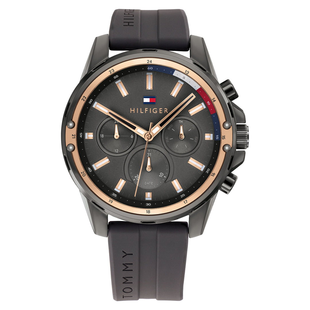 Tommy Hilfiger Grey Silicone Band Men's Multi-function Watch - 1791792