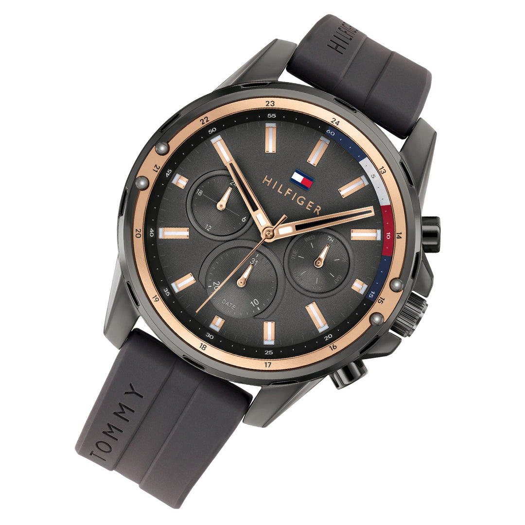 Tommy Hilfiger Grey Silicone Band Men's Multi-function Watch - 1791792