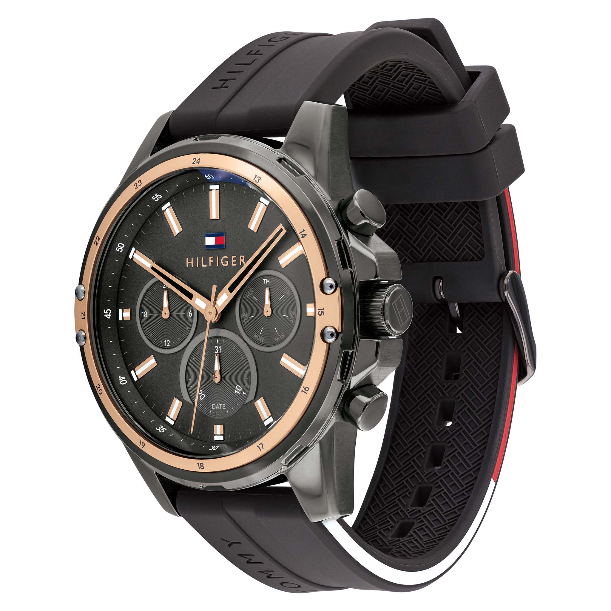 Tommy Hilfiger Grey Silicone Band Men's Multi-function Watch - 1791792