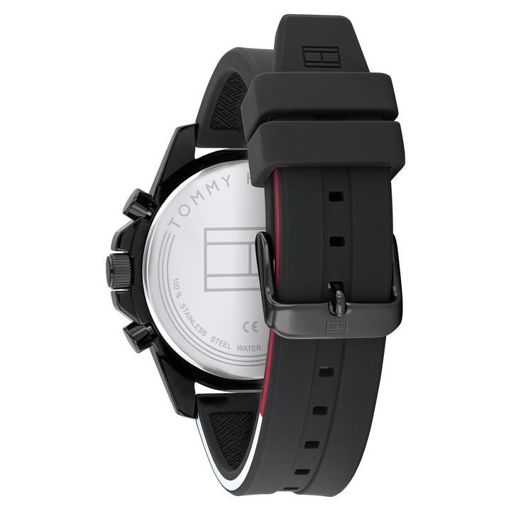 Tommy Hilfiger Mason Black Silicone Band Men's Multi-function Watch - 1791793