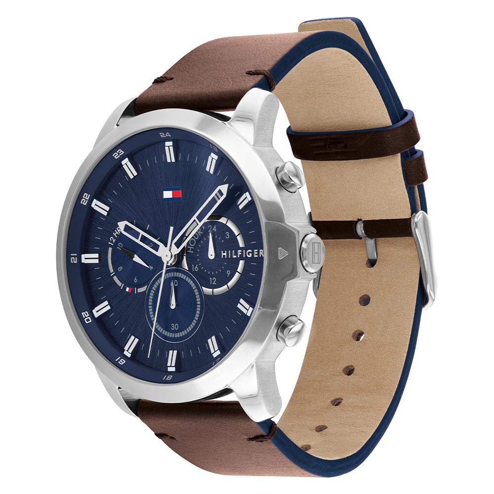 Tommy Hilfiger Brown Leather Men's Multi-function Watch - 1791797