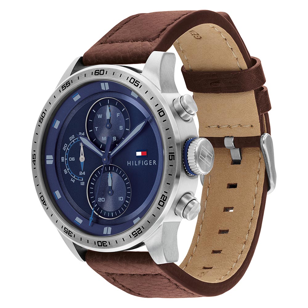 Tommy Hilfiger Brown Leather Men's Multi-function Watch - 1791807