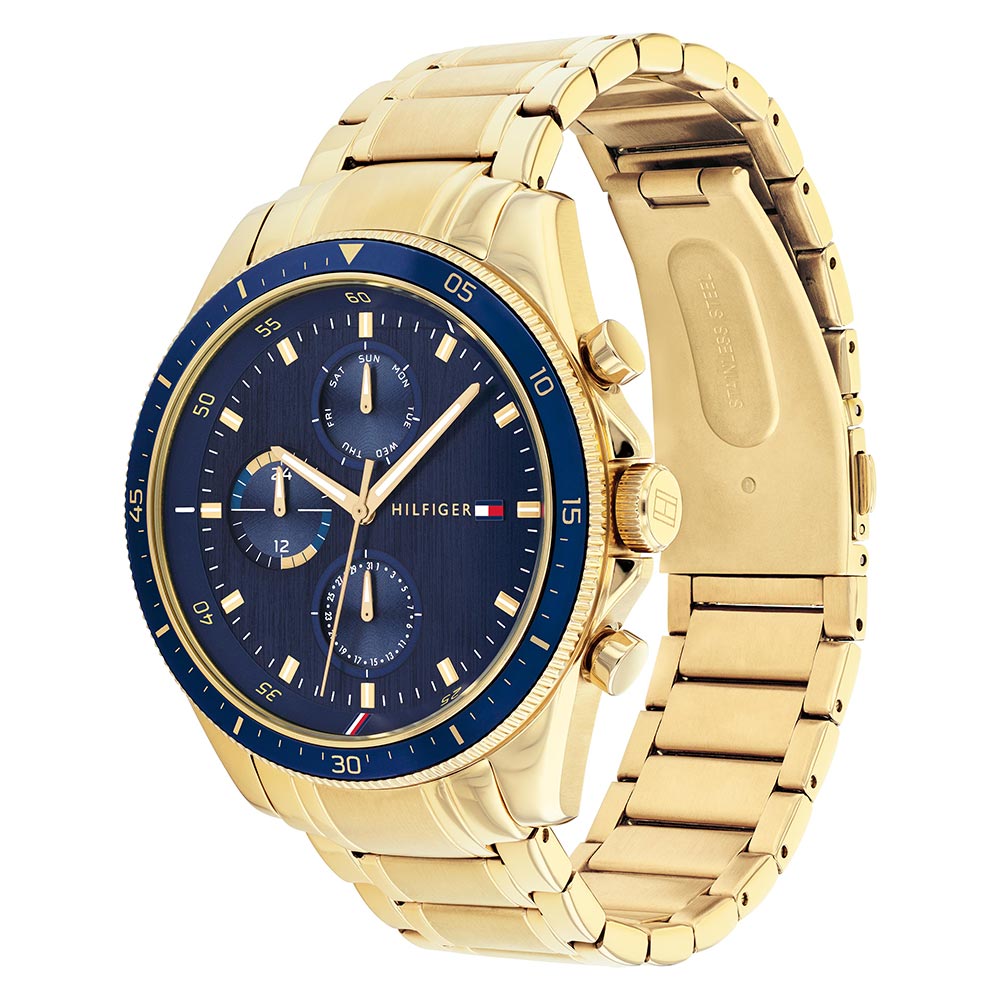 Tommy Hilfiger Gold Steel Men's Multi-function Watch - 1791834