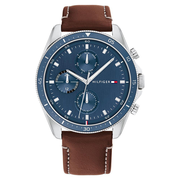 Tommy Hilfiger Brown Leather Men's Multi-function Watch - 1791837