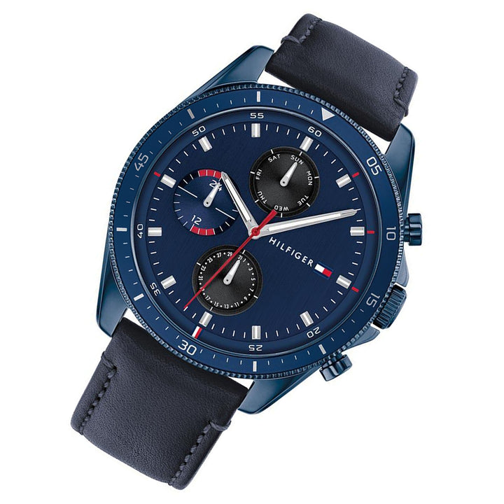Tommy Hilfiger Blue Leather Men's Multi-function Watch - 1791839