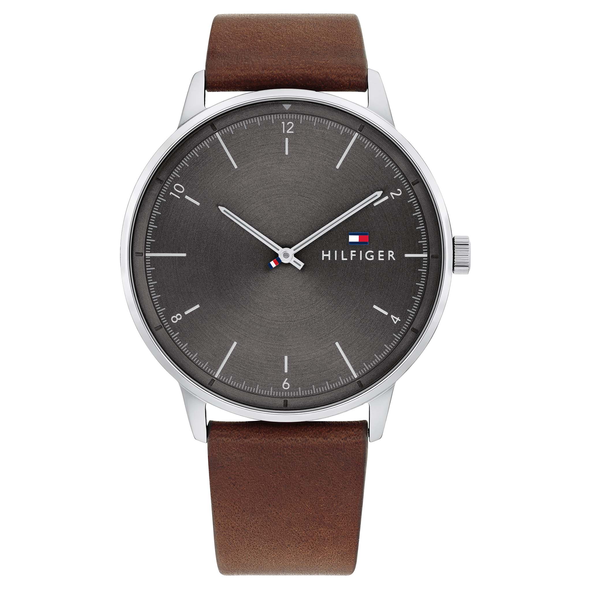 Tommy Hilfiger Brown Leather Grey Dial Men's Watch - 1791840